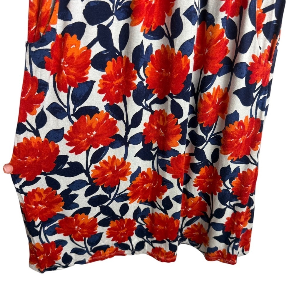Garnet Hill Floral Print Sleeveless V Neck Dress Midi Length Size XS Sundress - Picture 3 of 9